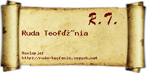 Ruda Teofánia névjegykártya